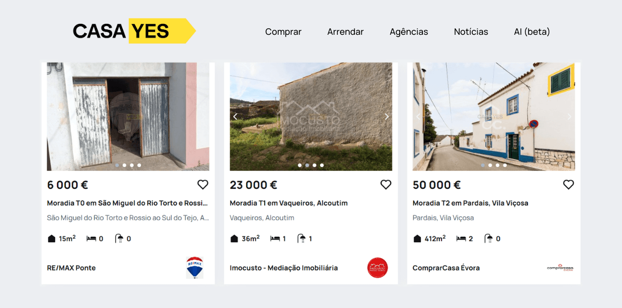 Casas para reconstruir até 50 mil euros